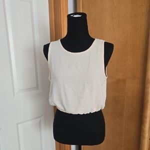 Cropped Tank Top in Light Cream